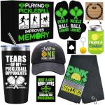 10 Pieces Pickleball Gifts for Men, Pickleball Lover Stuff with 20 Oz Tumbler Hat Socks Pickleball Towel Can Coolers Bracelet Keychain, Birthday, Christmas Gift for Pickleball Player, Pickleball Coach