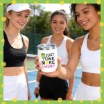 ZenDecor Pickleball Gifts for Women, 4-Pack Insulated Stainless Steel Pickleball Tumblers with Lids & Straws, Leak-Proof, Stemless, Gifts for Pickleball Lovers