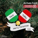 Personalized Pickleball Christmas Ornament 2024 – Free Customization in 24 Hours – Pickle Ball Paddles Ornament with Name – Unique Sports Souvenir in a Gift Box