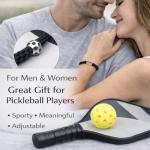 Kavfeeo Pickleball Bracelet Gifts for Pickleball Lovers, for Women and Men, Pickleball Accessories, Pickleball Gifts（Black）