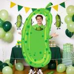 Large 71 x 36 Inch Pickle Photo Booth Backdrop, Funny Green Dill Pickle Party Decorations Big Dill Photo Prop for Pickle Theme Birthday Kind of a Big Dill Decor Pickleball BBQ Party Supplies