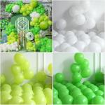 Tennis Balloon Arch Garland Kit 150pcs Green White Latex Balloon with Tennis Ball & Racket Foil Balloons for Tennis Party Pickleball Birthday Sports Themed Party Decorations (Green White)