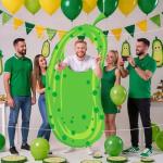 Large 71 x 36 Inch Pickle Photo Booth Backdrop, Funny Green Dill Pickle Party Decorations Big Dill Photo Prop for Pickle Theme Birthday Kind of a Big Dill Decor Pickleball BBQ Party Supplies