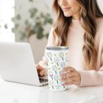 SANDJEST Pickleball Tumbler 20oz, Stainless Steel Travel Cup with Lid, Insulated Coffee Mug, Pickleballs Gifts for Women Girls Friends Sisters Players on Birthday Christmas