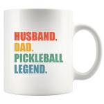 Husband Dad Pickleball Legend Pickleball Gifts from Wife Daughter Son Granddaughter Grandson Fathers Day Anniversary Novelty Drinkware Ceramic Mug 11 oz White 11 oz