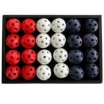 Mini Pickleball Beads Charms Set For Crafting Pickleball Accessories, 24 Small Beads, Size 12mm, Mini Pickleballs, Make DIY Pickleball Earrings, Unique Pickleball Gifts (Red, White & Blue)