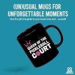 Panvola Queen of the Pickleball Court Pickleball Gifts for Women Wife Mom Grandma Aunt Girlfriend Ceramic Mug Gifts for Pickleball Lovers Coffee Cup (Black)