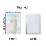 Aeontinity Pickleball Pickle Ballin Hobby Framed Canvas DIY Paint by Numbers Kit Bar Cafe Cave Home Room Wall Bathroom Porch Patio Decor Gift, 16 x 12 Inch