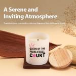 Loovelo Queen of The Pickleball Court Pickleball Gifts for Women Mom Sister Aunt Scented Candle for Home Office Pickleball Lovers Players Jar Candle Sage Floral Lavender Scent 9.5 oz