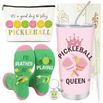 Keluna Pickleball Gifts for Women - 4Pcs Pickle Ball Gifts Set, 20Oz PB Tumbler, Makeup Bag, Socks, Keychain, Funny Pickleball Accessories Presents for Sister Wife Mom Grandma Christmas Mother's Day