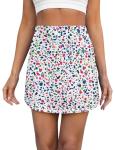 LouKeith Golf Skirts for Women Tennis Skirt with Zipper Pockets High Waisted Running Casual Athletic Skorts Built-in Shorts Boho Flowers L