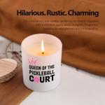 Loovelo Queen of The Pickleball Court Pickleball Gifts for Women Mom Sister Aunt Scented Candle for Home Office Pickleball Lovers Players Jar Candle Sage Floral Lavender Scent 9.5 oz