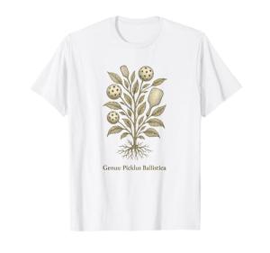 Pickleball Botanical Vintage Science Art Funny T-Shirt