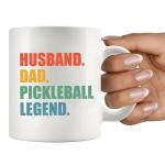 Husband Dad Pickleball Legend Pickleball Gifts from Wife Daughter Son Granddaughter Grandson Fathers Day Anniversary Novelty Drinkware Ceramic Mug 11 oz White 11 oz