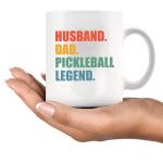 Husband Dad Pickleball Legend Pickleball Gifts from Wife Daughter Son Granddaughter Grandson Fathers Day Anniversary Novelty Drinkware Ceramic Mug 11 oz White 11 oz