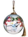 Pickleball Christmas Ornament – Glass Snowman Playing Pickleball – Fun for Pickleball Lovers & Players – 3” Reverse-Painted Collectible Ornament with Gift Box