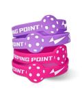 Warping Point Pickleball Silicone Wristbands | Pickleball Rubber Bracelets gifts for Women Men | Pickleball Party Accessories Decorations 4 pacs | Purple, Pink