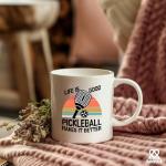 Panvola Life Pickleball Makes it Better Pickleball Gifts Sports Player Dad Mom Uncle Aunt Boyfriend Girlfriend Coach Gifts Novelty Drinkware Ceramic Mug 11 oz White