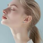 Sterling Silver Basketball Pickleball Football Soccer Volleyball Tennis Ball Stud Earrings Women Sport Heart Earrings Jewelry Gifts (Soccer)