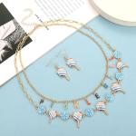 PHALIN Pickleball Choker Necklace Set - Women's Blue Crystal Earrings & Necklace - Perfect for Game Day, Birthday, Pickleball Enthusiasts