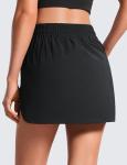CRZ YOGA High Waisted Dolphin Golf Skirts for Women - Mini Lined A Line Tennis Casual Skort with Side Pockets Black Medium