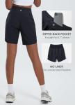 baleaf Women's 7" Long Running Shorts Athletic Workout Gym Quick Dry Hiking Shorts High Waisted Zipper Pocket Black M