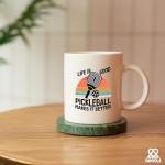 Panvola Life Pickleball Makes it Better Pickleball Gifts Sports Player Dad Mom Uncle Aunt Boyfriend Girlfriend Coach Gifts Novelty Drinkware Ceramic Mug 11 oz White