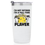 Onebttl Pickleball Gifts, I'm not Retired I'm a Full-time Pickleball Player, Insulated 20oz Stainless Steel Travel Tumbler with Lid