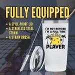 Onebttl Pickleball Gifts, I'm not Retired I'm a Full-time Pickleball Player, Insulated 20oz Stainless Steel Travel Tumbler with Lid