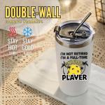 Onebttl Pickleball Gifts, I'm not Retired I'm a Full-time Pickleball Player, Insulated 20oz Stainless Steel Travel Tumbler with Lid