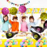 6 Pcs Pickleball Party Balloons - 2 Yellow & 2 Pink Pickleball Foil Balloons, 4 Racket Balloons for Sports Birthday Decor, Game Day Party Supplies, Baby Shower Decorations