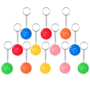 DLUGOPIS 12 Pieces Pickleball Ornament Gifts for Pickleball Lovers Pickleball Keychain Cute Pickleball Balls Bulk Mini Pickleball Keychain for Luggage Tags Sports Bag