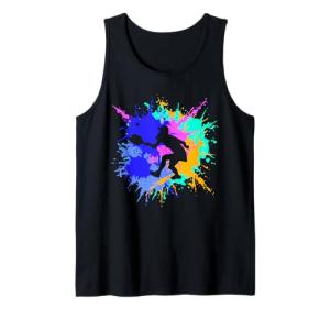 Colorful Paint Splash Pickleball Heartbeat Dink Squad Court Tank Top