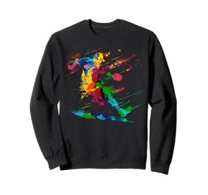 Colorful Paint Splash Pickleball Heartbeat Dink Squad Court Sweatshirt