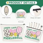 JoycuFF Pickleball Gifts for Women Pickleball Stuff Accessories for Girls Include 16OZ Glass Cup, Tote Bag, Makeup Bag, Bracelet, Funny Socks, Stickers Birthday Gifts for Sport Lovers & Players