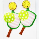 Cute Pickleball Earrings Acrylic Earrings Women's Sports Ball Jewelry