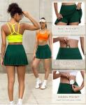 JoyGirl Pleated Tennis Skirt for Women with Shorts Athletic Golf Skort Workout Running Sports Skirts Skorts with Pockets (Dark Green,Medium)