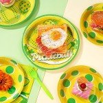 96Pcs Pickleball Party Supplies Pickleball Party Plates Napkins Forks Disposable Pickleball Tableware Set for Pickle Ball Party Decorations Pickleball Themed Party, Serves 24