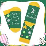 JoycuFF Pickleball Gifts for Women Pickleball Stuff Accessories for Girls Include 16OZ Glass Cup, Tote Bag, Makeup Bag, Bracelet, Funny Socks, Stickers Birthday Gifts for Sport Lovers & Players