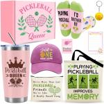 Pickleball Gifts for Women, Pickleball Lover Stuff with 20 Oz Tumbler Hat Socks Tote Bag Makeup Bag Keychain Sticky Notes, Birthday, Christmas Gift for Pickleball Player, Pickleball Coach