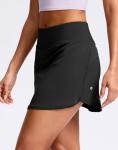 SANTINY Skorts for Women with Pockets High Waisted A Line Golf Skirts Athletic Tennis Skirt for Casual Pickleball (Black_M)