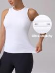 ATTRACO Womens Ribbed Tank Top Yoga Tops Active Shirts Pickleball Sports Gym Exercise White Large