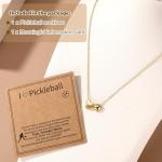 Mikovivi Pickleball Necklace, Sport Jewelry Pendant with Inspirational Card Ideal for Women Couples Pickleball Fans & Player Accessory