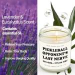 musaecoin Pickleball Gifts for Women/Men, Funny Gifts for Pickleball Lovers, Christmas Birthday Present for Pickle Ball Player, Partner, Coache, Opponent - Handmade Lavender Scented Candle 7oz