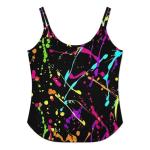 Rainbow of Neon Paint Camisole Vest Women Sleeveless Sleeve Tops Sports Tank Top Fashion Pickleball Shirts Camisole Dry Fit Summer Gym Tanks S