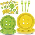 OBUSATT 96Pcs Pickleball Party Supplies Pickleball Birthday Paper Plates Napkins Pickle Ball Party Decorations Pickle Ball Dinnerware Party Favor Sport Tableware Serves 24