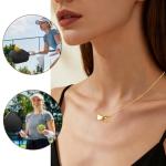 Mikovivi Pickleball Necklace, Sport Jewelry Pendant with Inspirational Card Ideal for Women Couples Pickleball Fans & Player Accessory