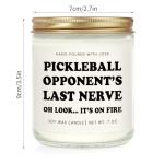 musaecoin Pickleball Gifts for Women/Men, Funny Gifts for Pickleball Lovers, Christmas Birthday Present for Pickle Ball Player, Partner, Coache, Opponent - Handmade Lavender Scented Candle 7oz