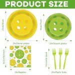 OBUSATT 96Pcs Pickleball Party Supplies Pickleball Birthday Paper Plates Napkins Pickle Ball Party Decorations Pickle Ball Dinnerware Party Favor Sport Tableware Serves 24