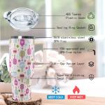 wmvhdiw 30 oz Pickleball Coffee Mug Vacuum Insulated Travel Tumbler with Handle, Lid & Straw - Perfect Pickleball Gifts for Players, Coaches, Lovers | Pickleball Accessories